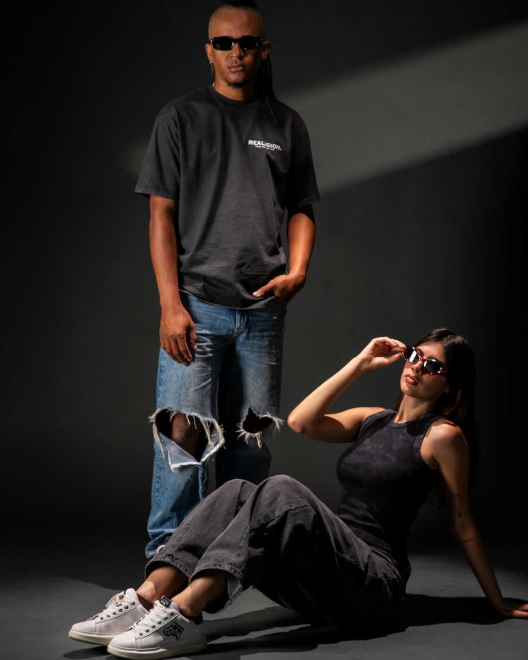 BASIC T SHIRT BLACK WASHED