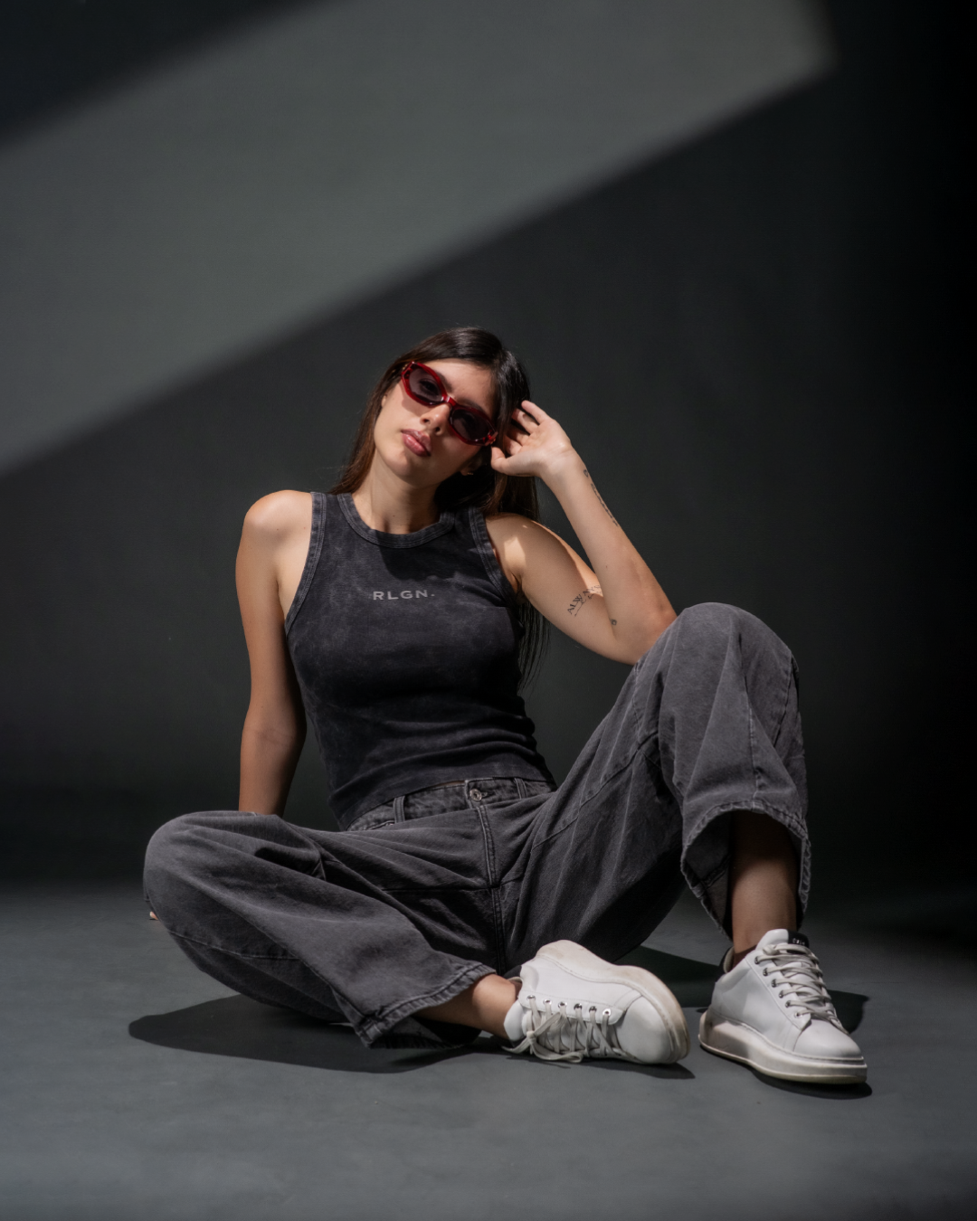 TANK TOP BLACK WASHED