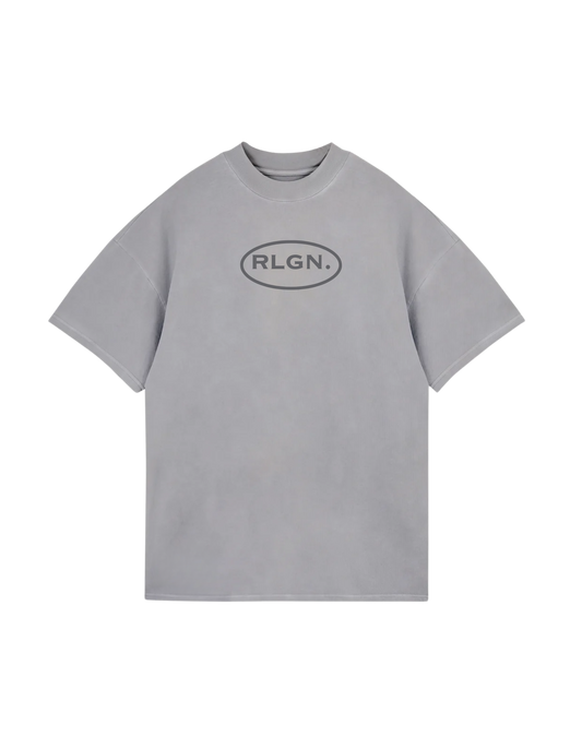 BASIC T SHIRT LOGO GREY WASHED
