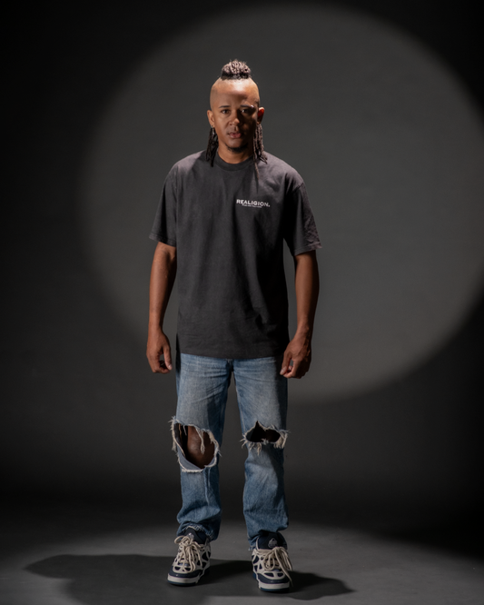 BASIC T SHIRT BLACK WASHED