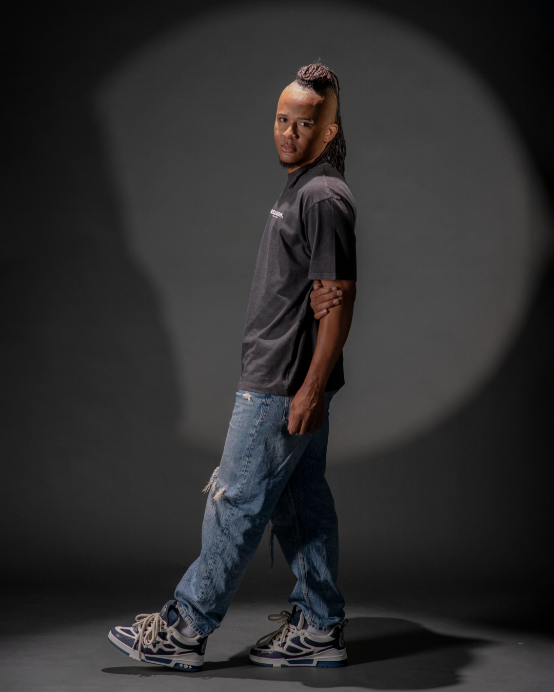 BASIC T SHIRT BLACK WASHED