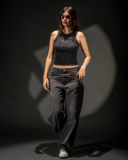 TANK TOP BLACK WASHED