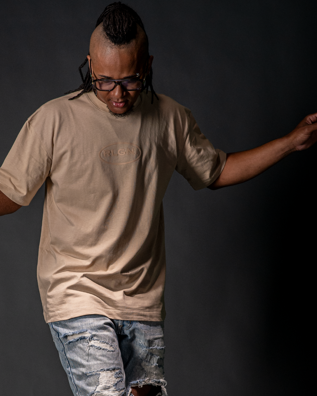 BASIC T SHIRT LOGO BEIGE