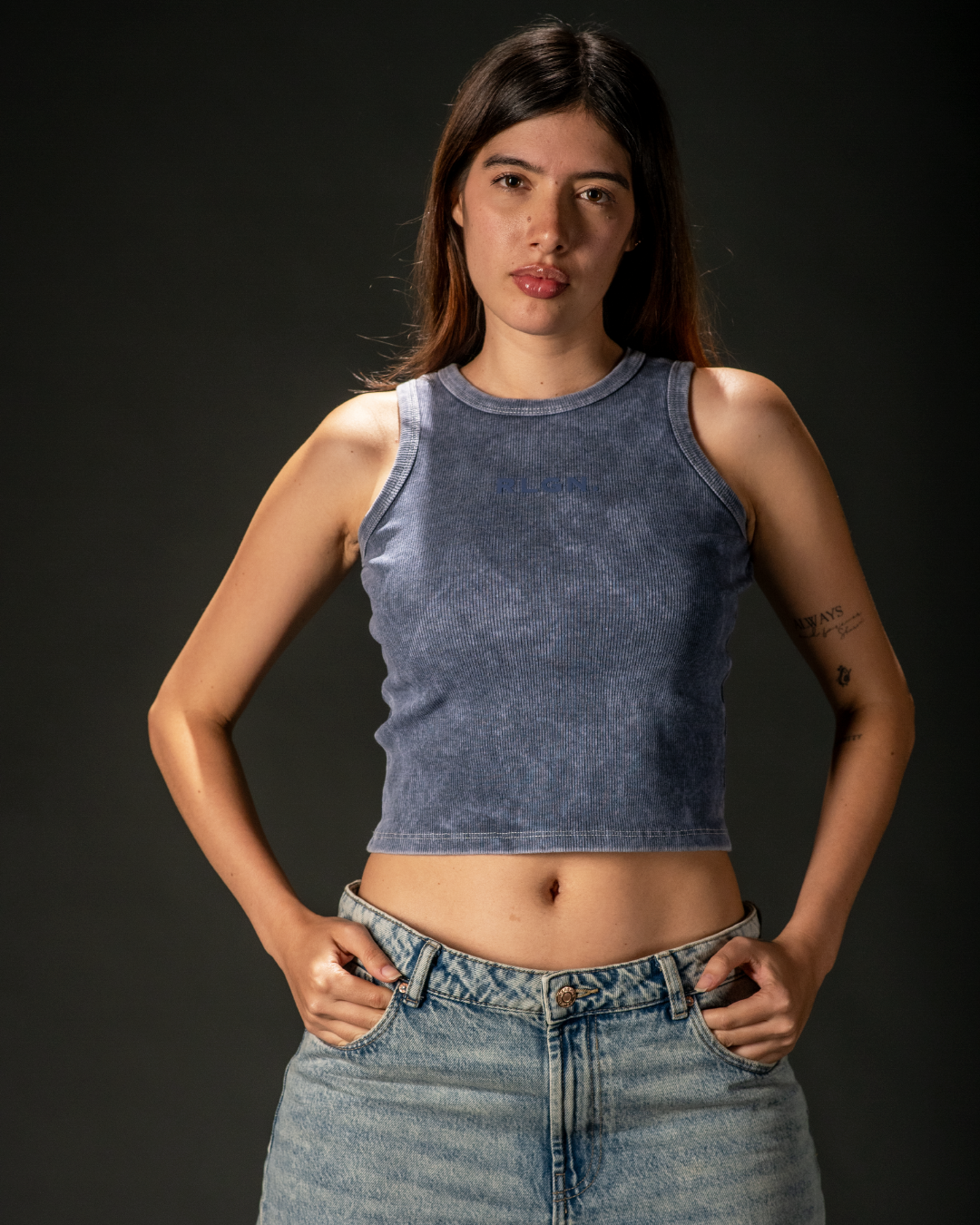 TANK TOP BLUE WASHED
