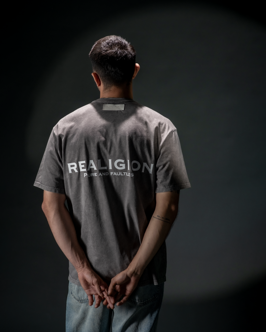 BASIC T SHIRT GREY WASHED