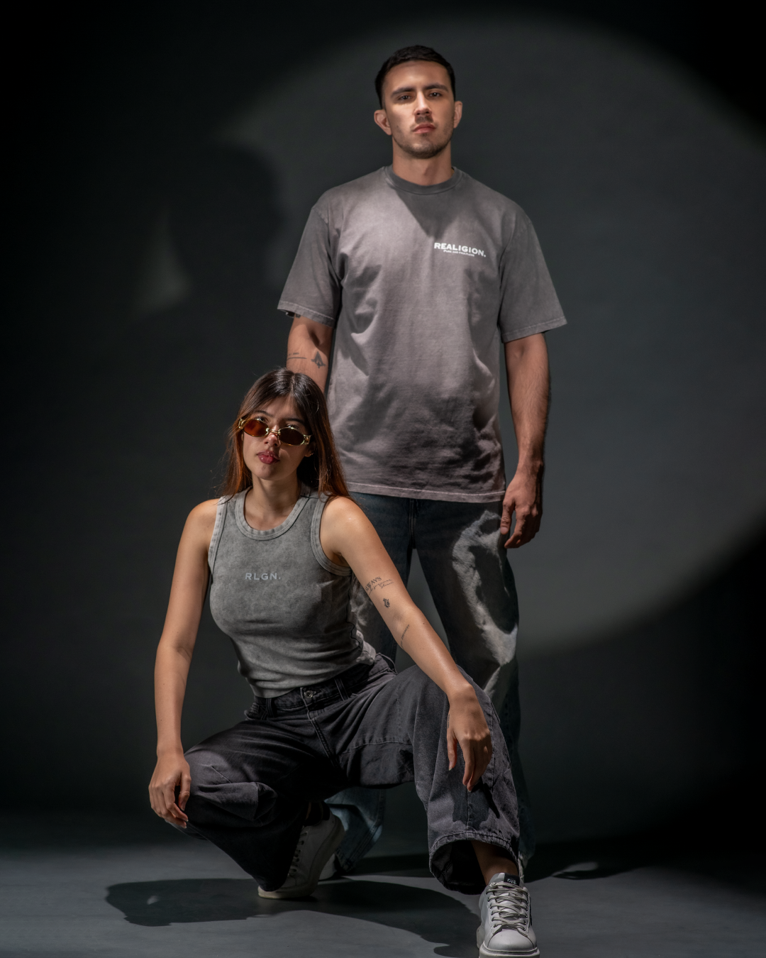 BASIC T SHIRT GREY WASHED